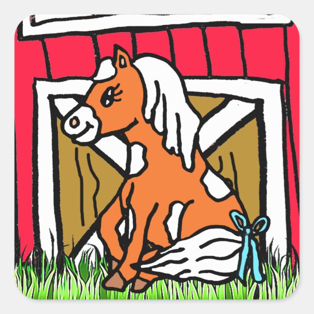 Adorable Baby Horse Brown Pony Stickers (Vorderseite)