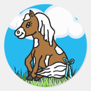 Adorable Baby Horse Brown Pony Stickers