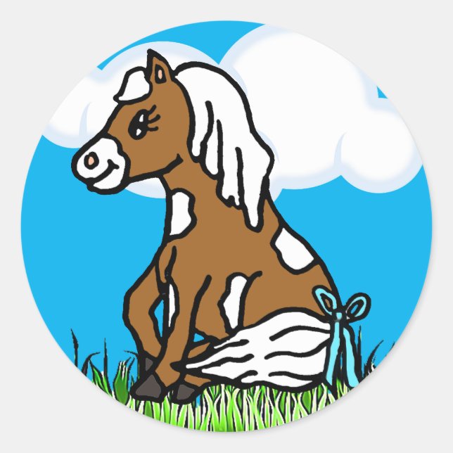 Adorable Baby Horse Brown Pony Stickers (Vorderseite)