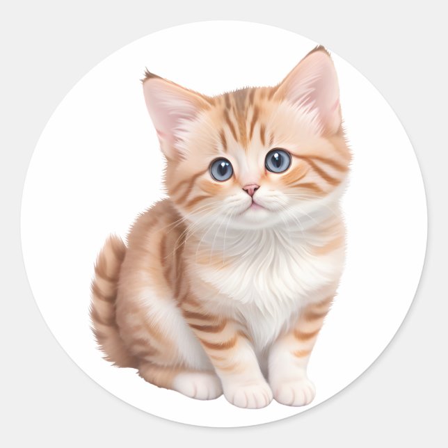 Adorable Baby Kitta Niedlich Runder Aufkleber (Vorderseite)