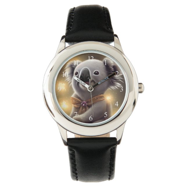 Adorable Baby Lächeln Koala Bär Armbanduhr (Vorderseite)