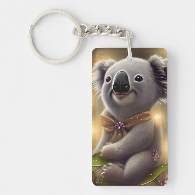 Adorable Baby Lächeln Koala Bär Schlüsselanhänger (Vorderseite)