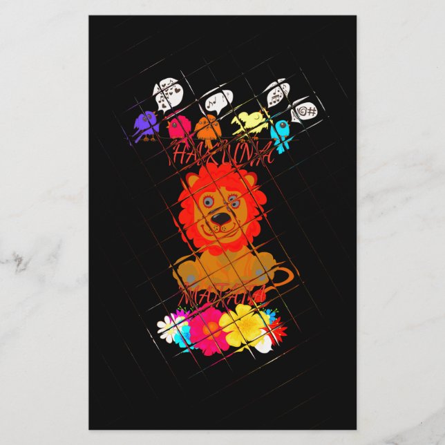 Adorable Baby Lion Art Design Motif Briefpapier (Vorderseite)