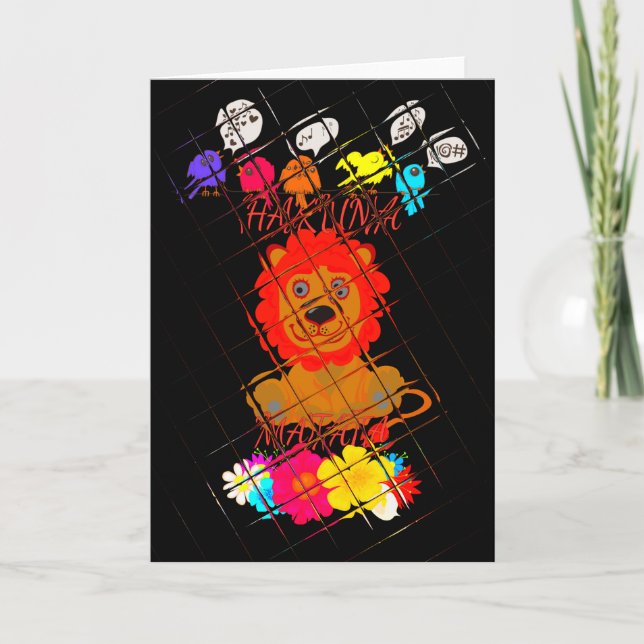 Adorable Baby Lion Art Design Motif Karte (Vorderseite)