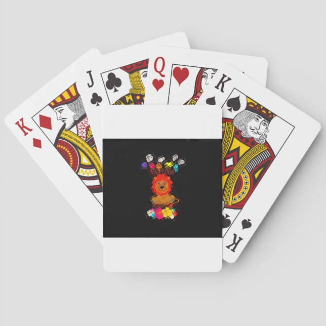 Adorable Baby Lion Art Design Motif Spielkarten (Rückseite)