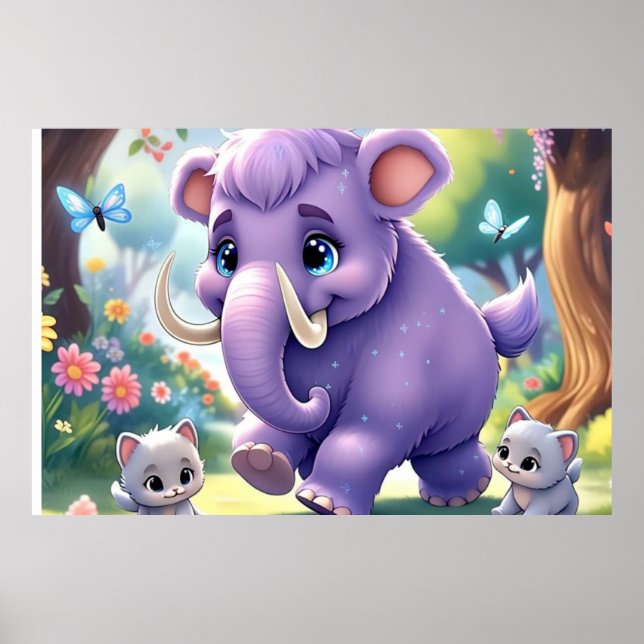 Adorable Baby Mammoth Poster (Vorne)