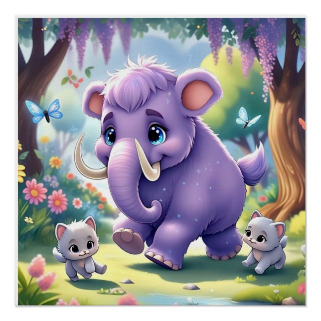 Adorable Baby Mammoth Poster (Vorderseite)