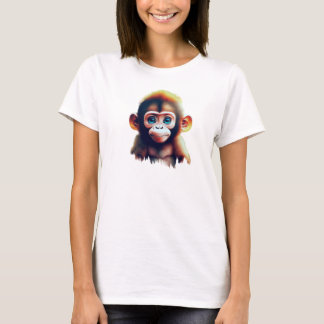 Adorable Baby Monkey in a Forest Setting T-Shirt