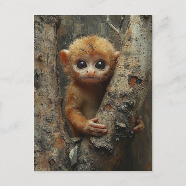Adorable Baby Monkey Postkarte (Vorderseite)