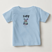 Adorable Baby Owl Graphic Black T - Shirt - Niedli