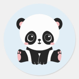 Adorable Baby Panda auf Blue Stickers (6 Aufkleber