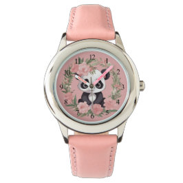 Adorable Baby Panda Bär mit Blume Armbanduhr