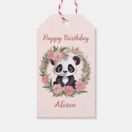 Adorable Baby Panda Bär mit Blume Geschenkanhänger