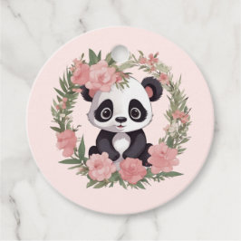Adorable Baby Panda Bär mit Blume Geschenkanhänger