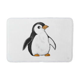 Adorable Baby Penguin Airbrush-Style Winter Art Badematte