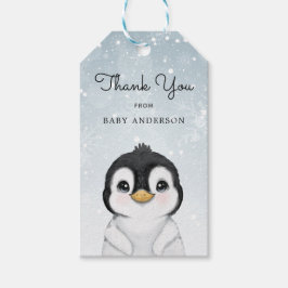 Adorable Baby Pinguin Winter Vielen Dank Geschenkanhänger