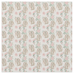 Adorable Baby Rabbit Fabric Stoff