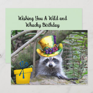 Adorable Baby Raccoon Carte Plat Anniversaire
