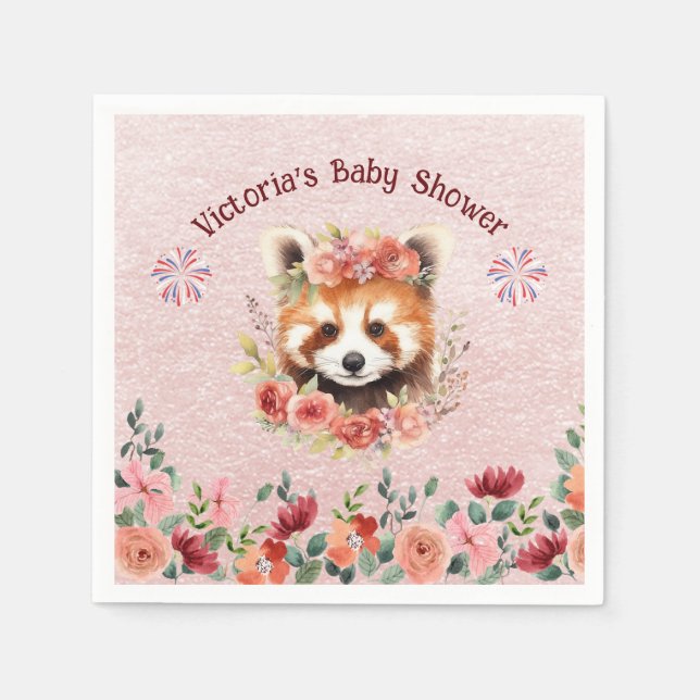 Adorable Baby Red Panda Bear Baby Dusche Serviette (Vorderseite)