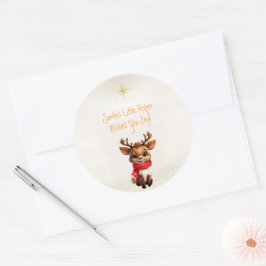 Adorable Baby Rentier Weihnachtsnachricht Runder Aufkleber