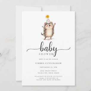 Adorable Baby shower de hérisson Invitation