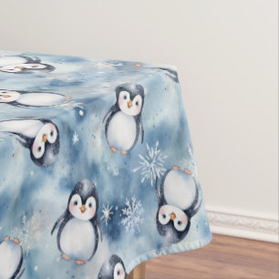 Adorable Baby shower d'hiver de pingouin nappe