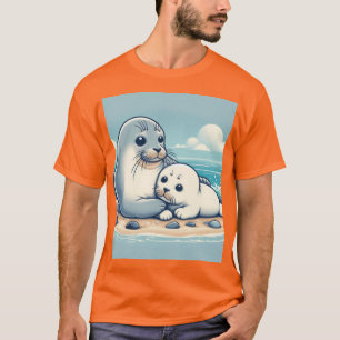 "Adorable Baby Siegel mit Mama - Ocean Liebe" T-Shirt