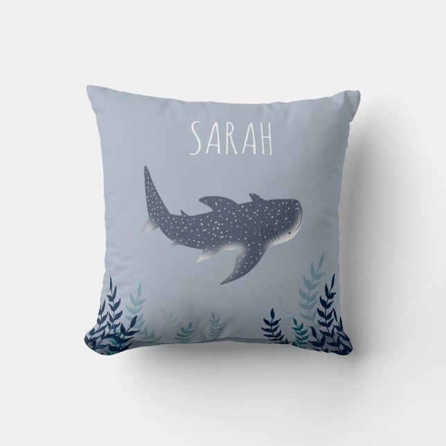 Adorable Baby unter dem Namen Whale Shark Sea Kissen (Vorderseite)