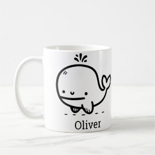 Adorable Baby Whale - Kawaii Sea Creative Line Art Kaffeetasse
