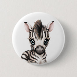 Adorable Baby Zebra Button