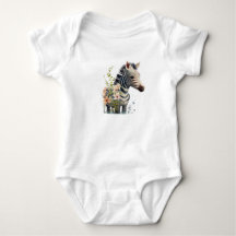 Adorable Baby Zebra mit Blume