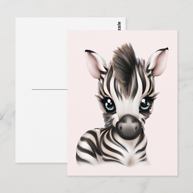 Adorable Baby Zebra Postkarte (Vorne/Hinten)