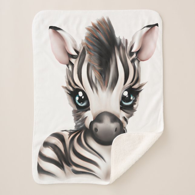 Adorable Baby Zebra Sherpadecke (Vorderseite)