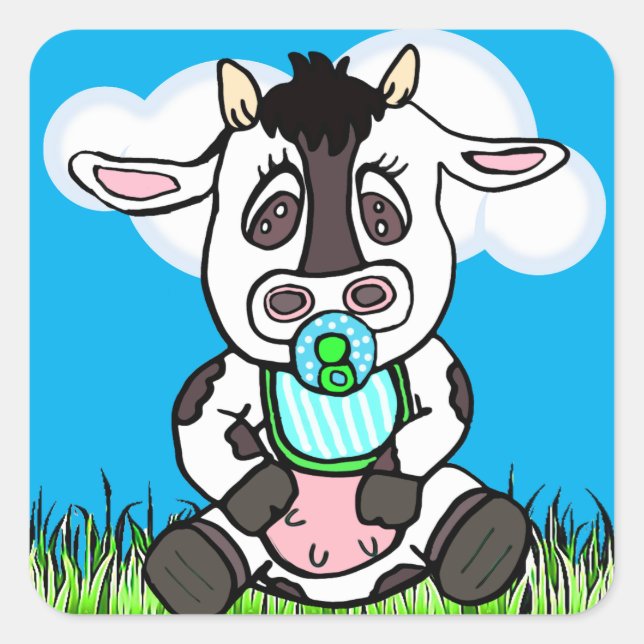 Adorable Babyaufkleber Quadratischer Aufkleber (Vorderseite)