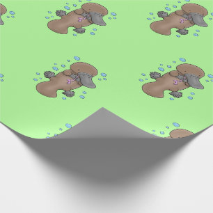 Adorable Babyplatypus-Blase-Cartoon-Abbildung Geschenkpapier