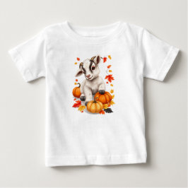 Adorable Babyziege mit Pumpkins Fall Baby T-shirt