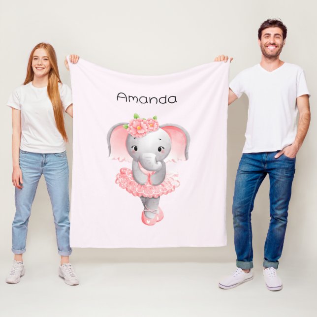 Adorable Ballerina Elephant En Pointe Fleecedecke (Beispiel)