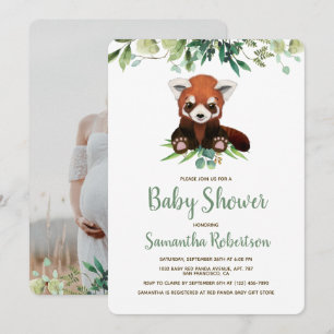 Adorable Bärengrün Neutral Baby Dusche Foto Einladung