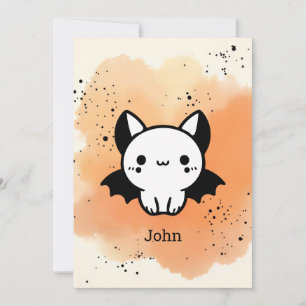 Adorable Bat Buddy - Kawaii Minimalistisches Kinde Einladung