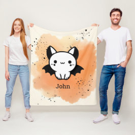 Adorable Bat Buddy - Kawaii Minimalistisches Kinde Fleecedecke