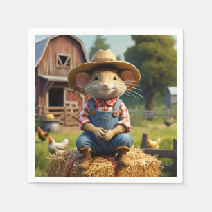 Adorable Bauer Mouse Napkin Serviette