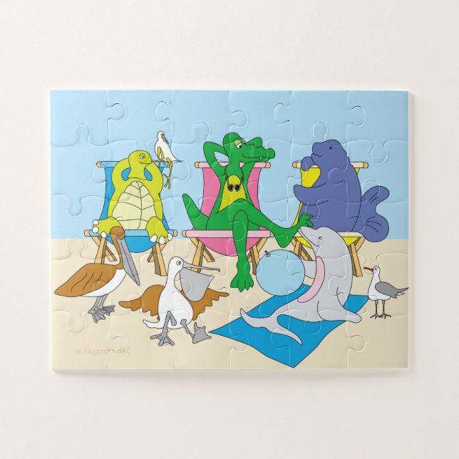 Adorable Beach Animals Puzzle (Horizontal)