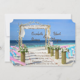 Adorable Beach Arbor Bloral Hochzeit Einladung