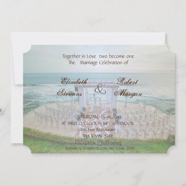 Adorable Beach Hochzeit Einladung (Vorderseite)