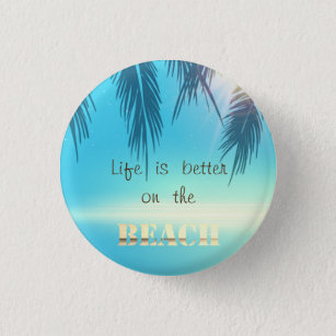 Adorable Beach Palm Blätter Button