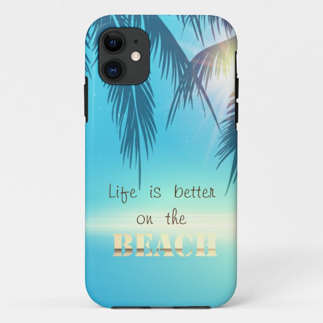 Adorable Beach Palm Blätter Case-Mate iPhone Hülle (Rückseite)