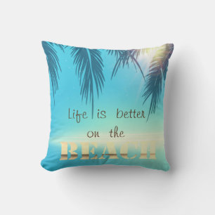 Adorable Beach Palm Blätter Kissen