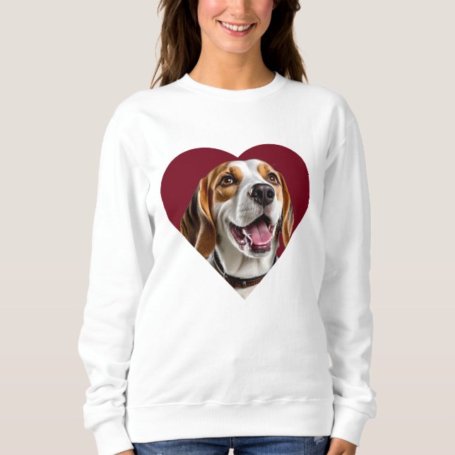 Adorable Beagle in Heart Shape Design Sweatshirt (Vorderseite)