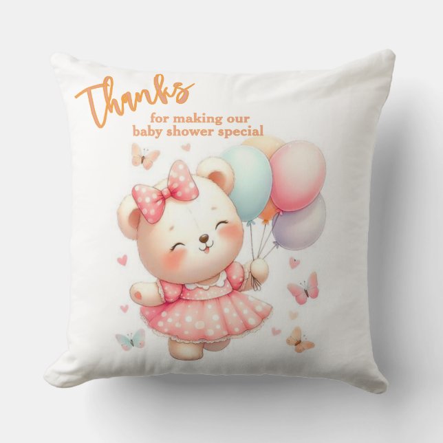 Adorable Bear – Thanksgiving Baby Shower Decor Kissen (Vorderseite)