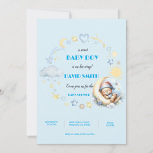 Adorable bébé garçon douche Invitation